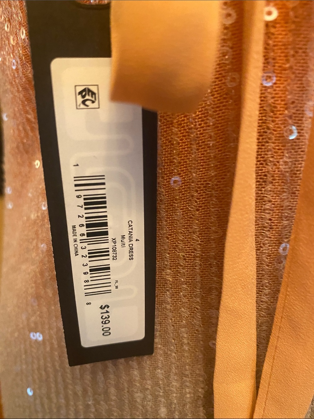 Steve Madden Sparkle Ombre Maxi Dress in Peach, Light Blue, Coral. Sz 4 NWT - Picture 6 of 7